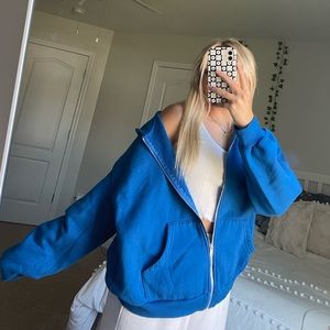 royal blue zip up hoodie